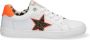 Braqeez Leigh Louwies Meisjes Lage Sneakers Wit Print Leer Veters - Thumbnail 1