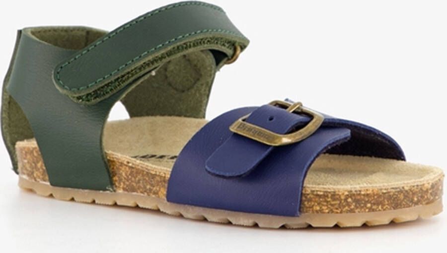 Braqeez leren jongens sandalen blauw groen