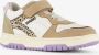 Braqeez leren meisjes sneakers beige lila - Thumbnail 2