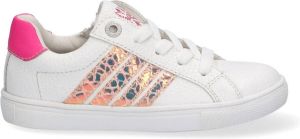 Braqeez Lesley Louw Meisjes Lage Sneakers Wit Leer Veters