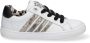 Braqeez Lesley Louw Meisjes Lage Sneakers Wit Print Leer Veters - Thumbnail 1