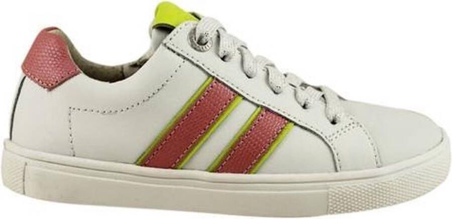 Braqeez Lesley Louw Meisjes Veterschoenen Wit Veterschoenen Leer Veters Kindersneakers