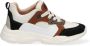 Braqeez Renee Run Meisjes Lage Sneakers Beige Multi Suède Veters - Thumbnail 1