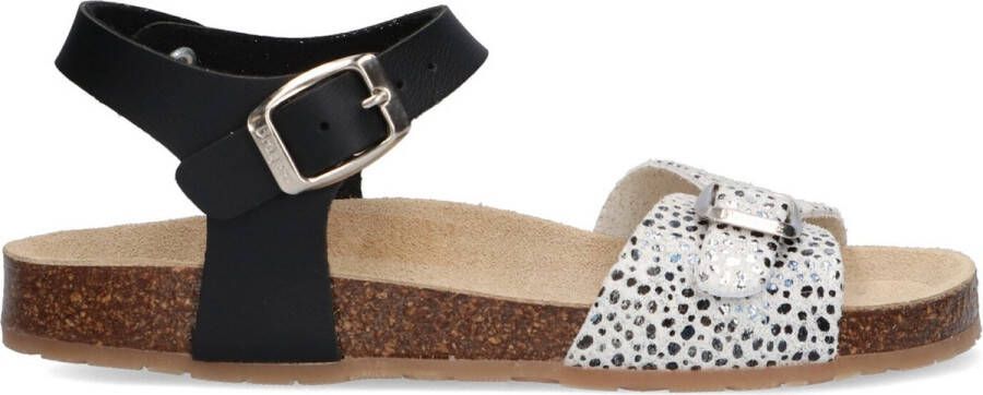 Braqeez Sally Spain Meisjes Sandalen Zwart Print Imitatieleer Gesp