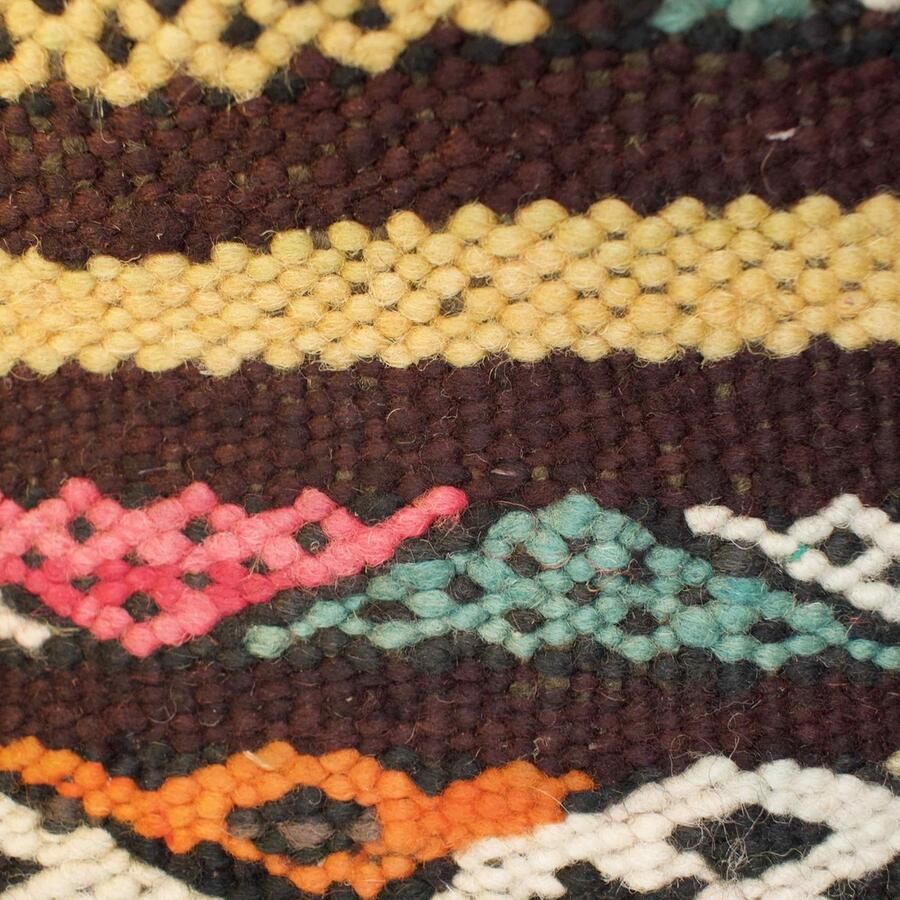 Bravas Boutique Kelim boots SOFIA Hoog Laarzen 100% Echt Leder Handgemaakt Cognacbruin met gekleurde kelim - Foto 2