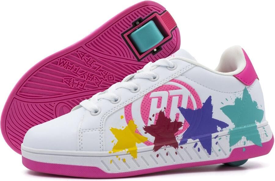 Breezy Rollers Kindersneakers met Wieltjes Wit Roze - Foto 2