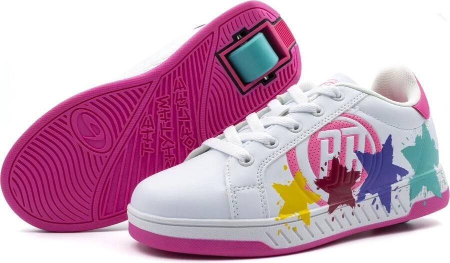 Breezy Rollers Kindersneakers met Wieltjes Wit Roze - Foto 3