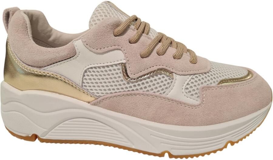 BRIDGE 24157517 White Gold Dames Sneakers Wit