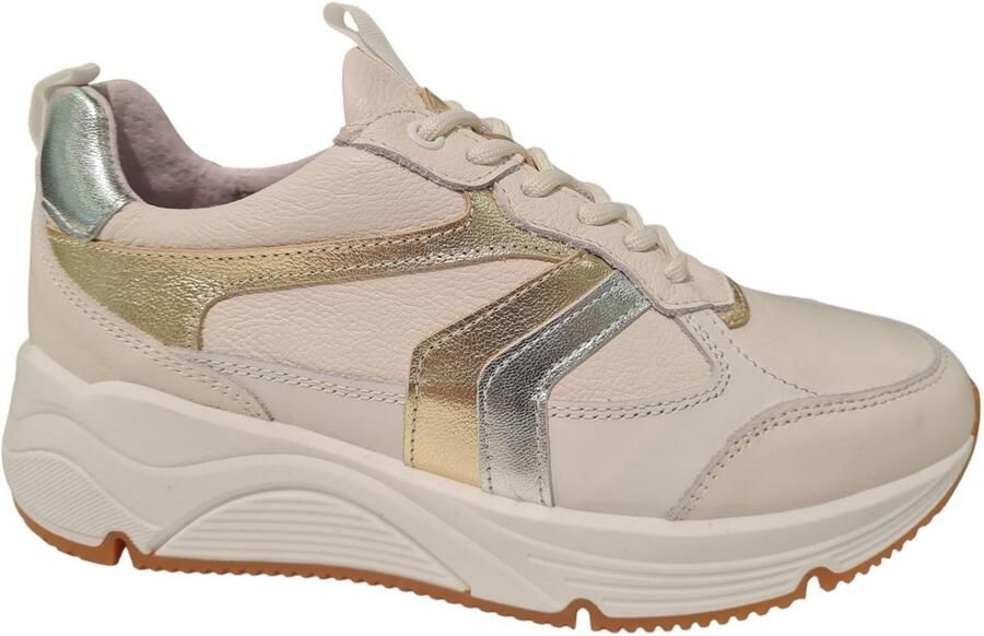 BRIDGE 25157693 White Gold Silver Dames Sneakers Wit