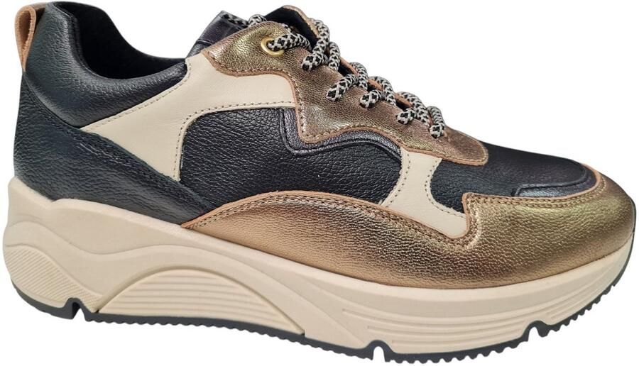 BRIDGE 25257204 Black Smoke Leren Dames Sneakers Zwart