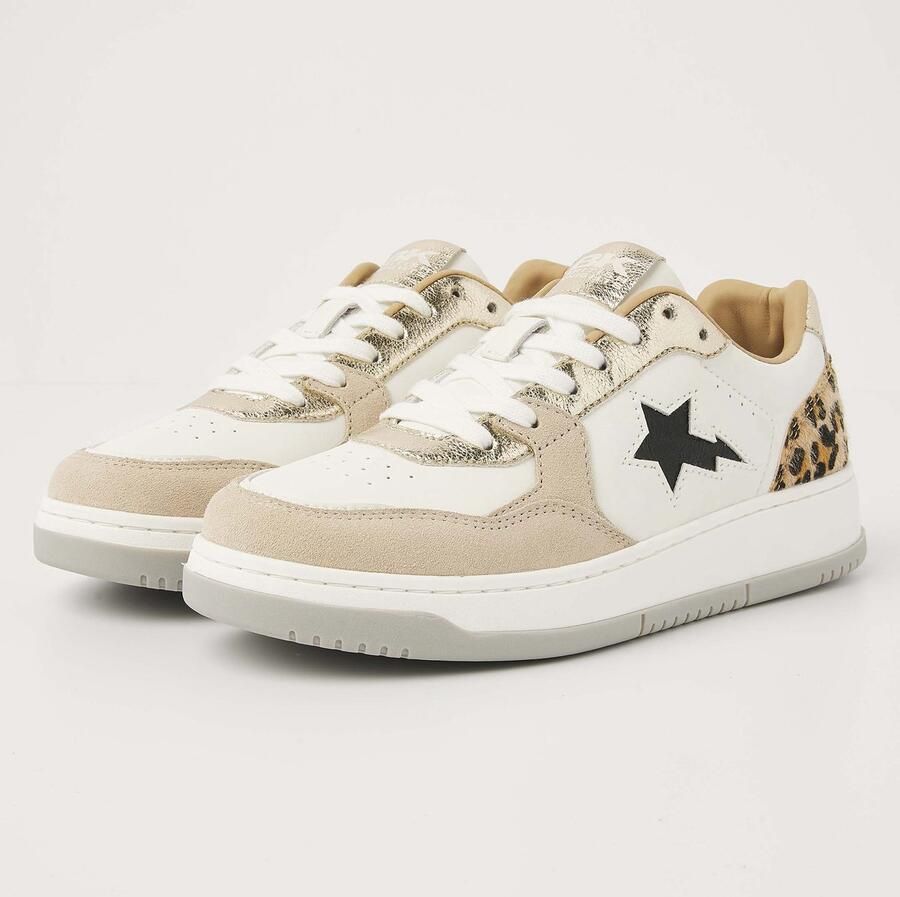 British Knights Allure Dames Sneakers Laag Wit Goud Licht grijs Vrouwen Schoenen