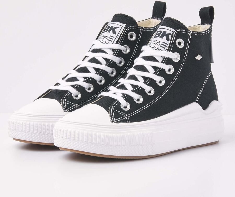 British Knights Kaya Flow Mid Dames Sneakers Hoog Zwart Katoen Vrouwen Schoenen - Foto 7