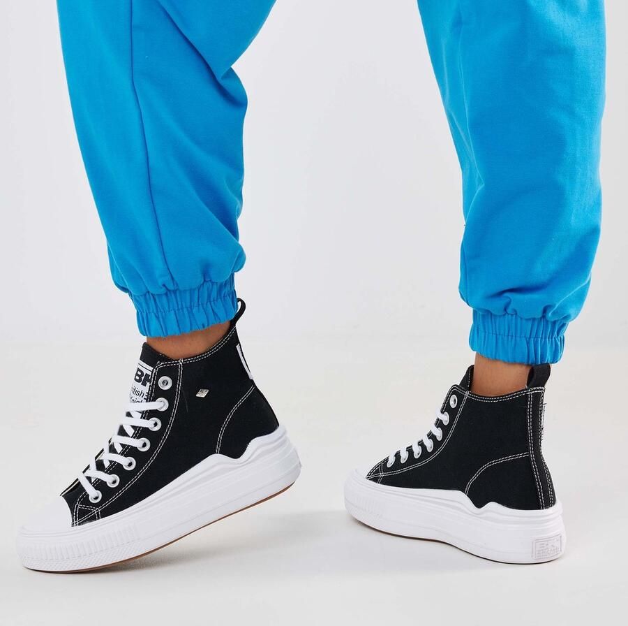 British Knights Kaya Flow Mid Dames Sneakers Hoog Zwart Katoen Vrouwen Schoenen - Foto 2