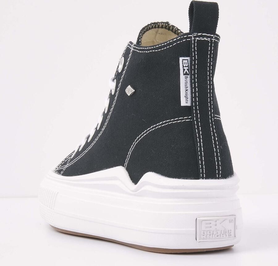 British Knights Kaya Flow Mid Dames Sneakers Hoog Zwart Katoen Vrouwen Schoenen - Foto 6