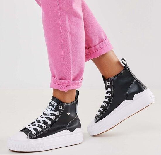 British Knights Kaya Flow Mid Dames Sneakers Hoog Zwart Vrouwen Schoenen - Foto 6