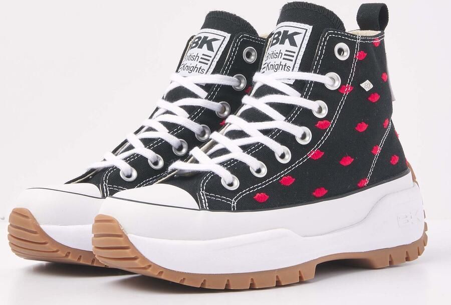 British Knights BK KAYA MID FLY- Hoog Zwart Rode lippen