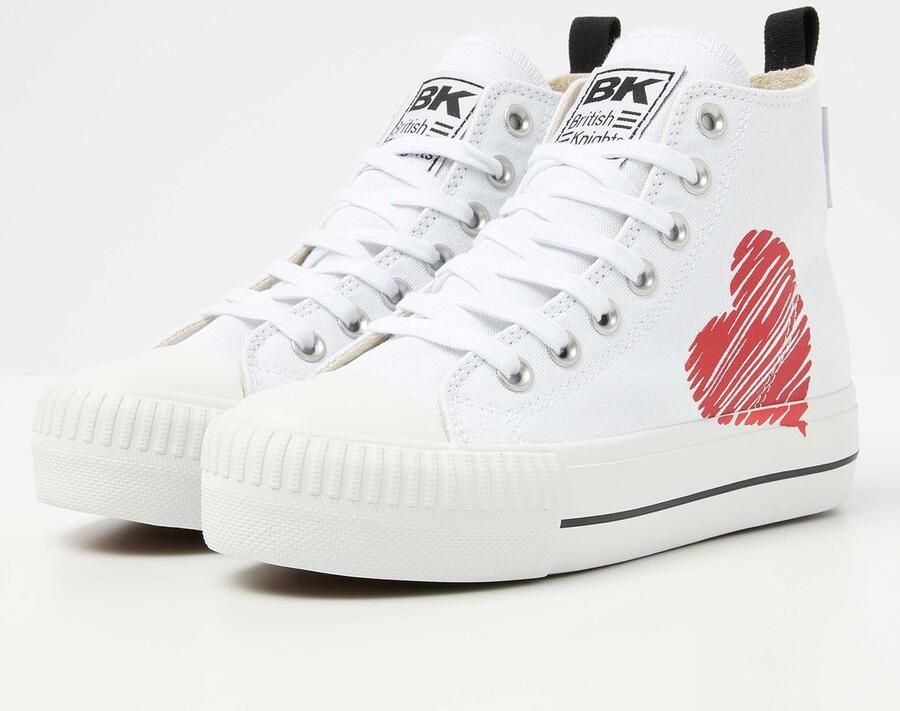 British Knights BK KAYA MID- Hoog Wit Zwart Rood hart