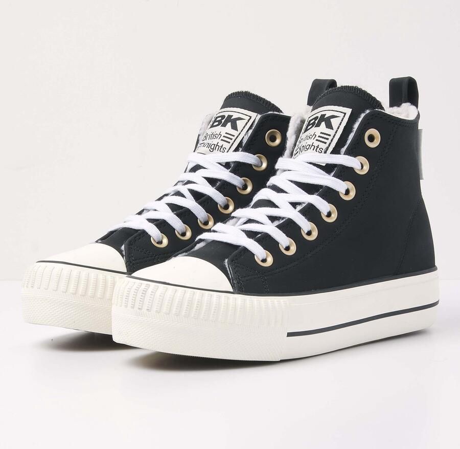 British Knights Kaya Mid Dames Sneakers Hoog Zwart Vrouwen Schoenen