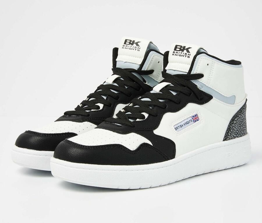 British Knights BK NOORS MID- Hoog Wit Zwart Licht grijs