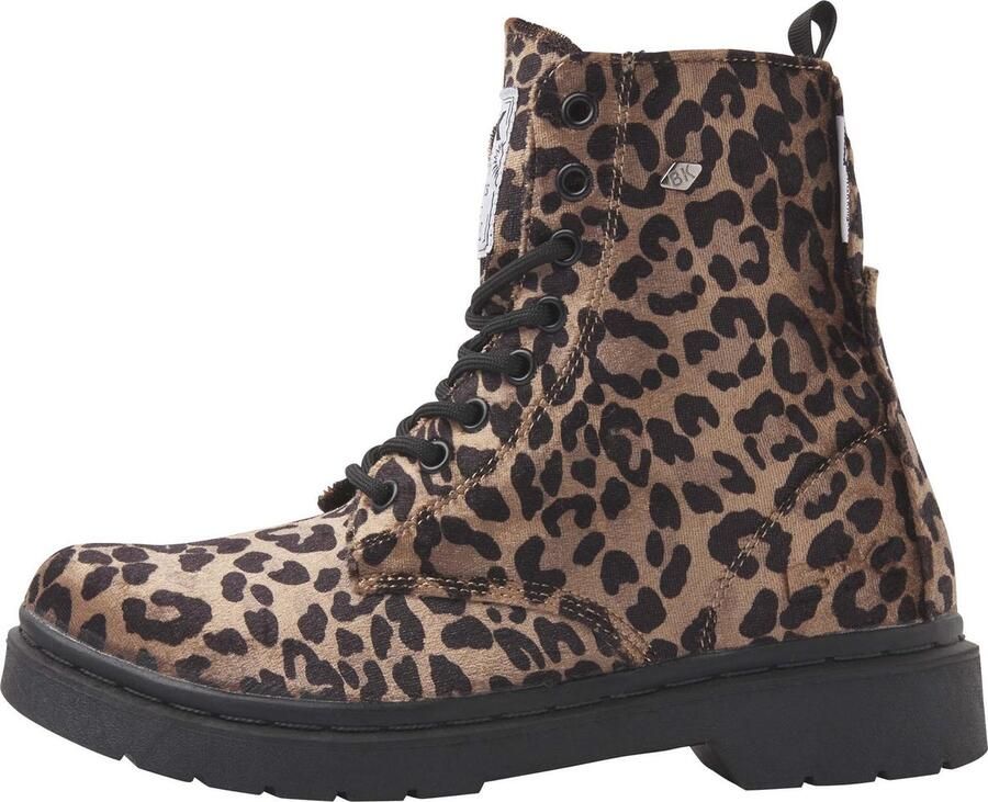 British Knights BLAKE Dames veter boot Bruin panterprint