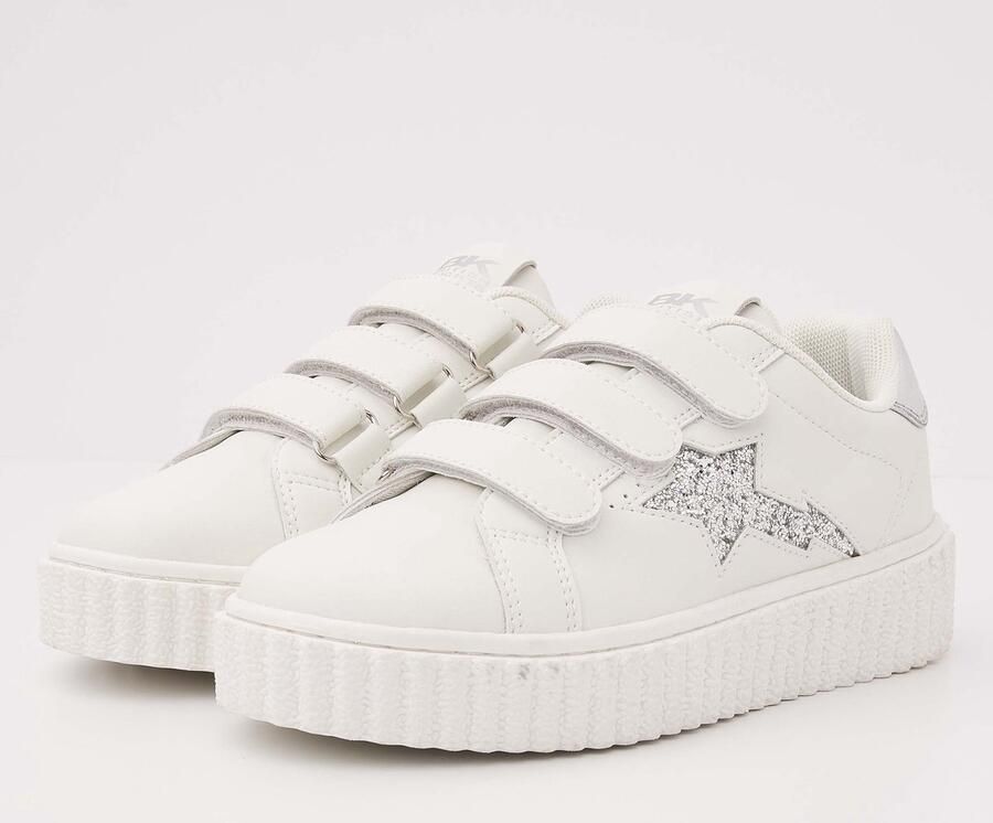 British Knights Bliss Velcro Dames sneakers laag Wit Zilver Vrouwen schoenen