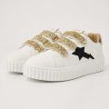 British Knights Bliss Velcro Dames Sneakers Laag Wit Goud Panterprint Zwart Vrouwen Schoenen - Wit