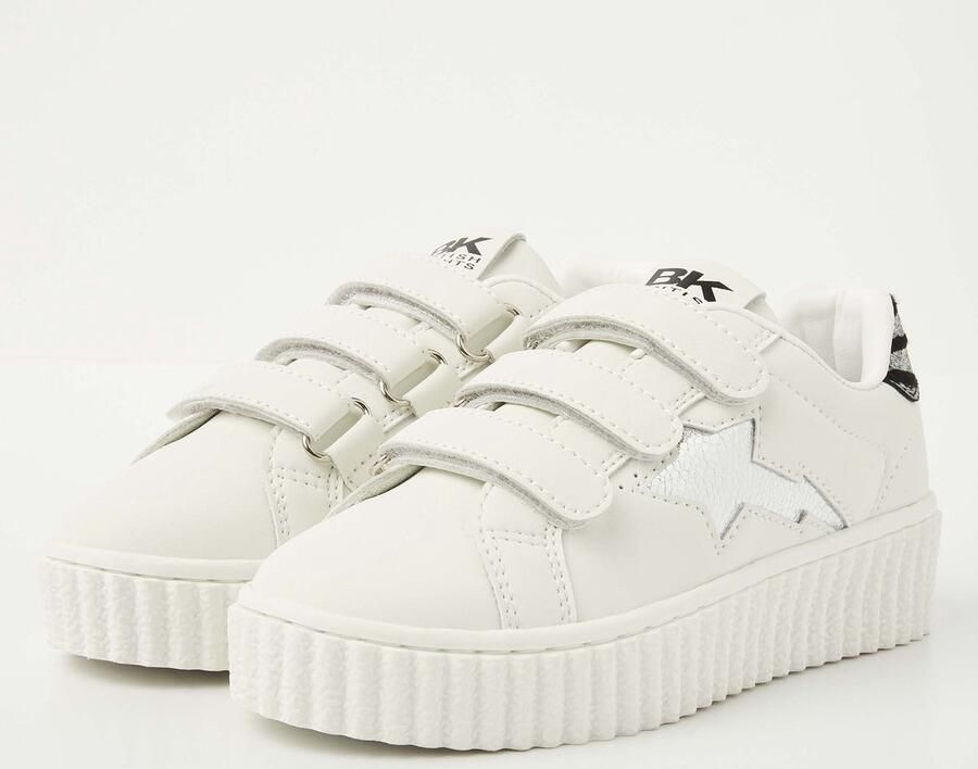British Knights Bliss Velcro Meisjes Sneakers Laag Wit Zilver Zebra Meiden Schoenen