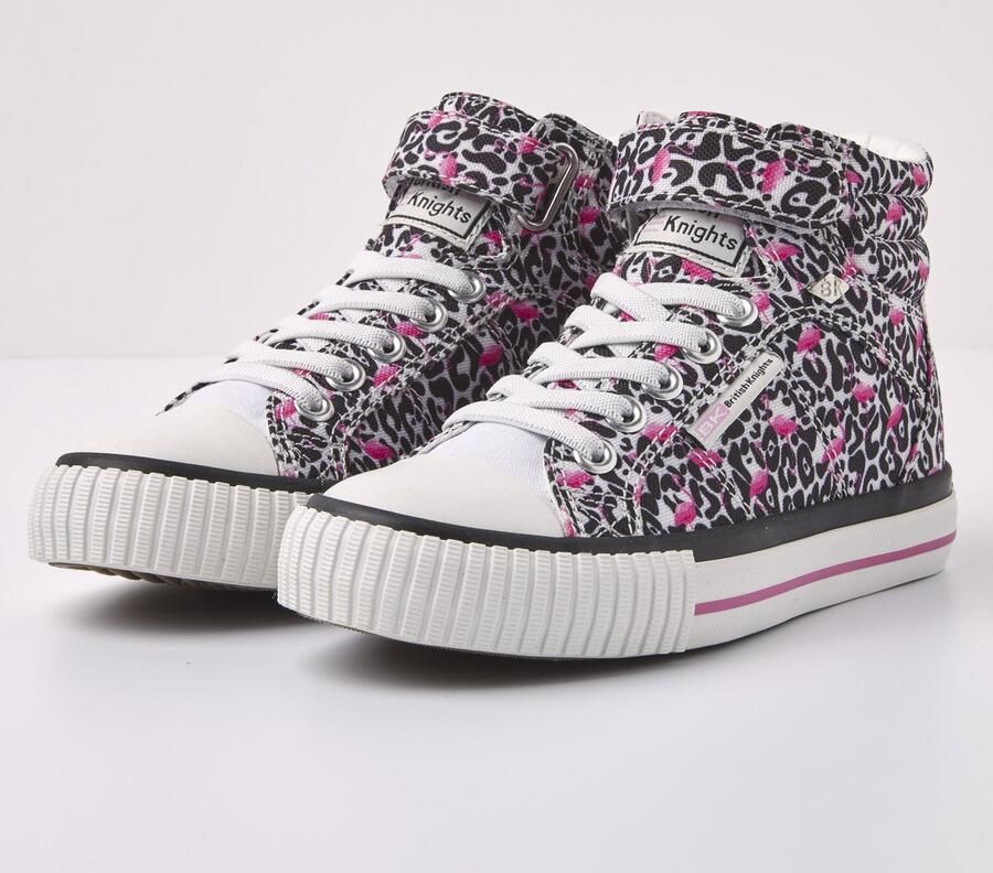 British Knights Dee baby meisjes hoge sneakers flamingo panterprint