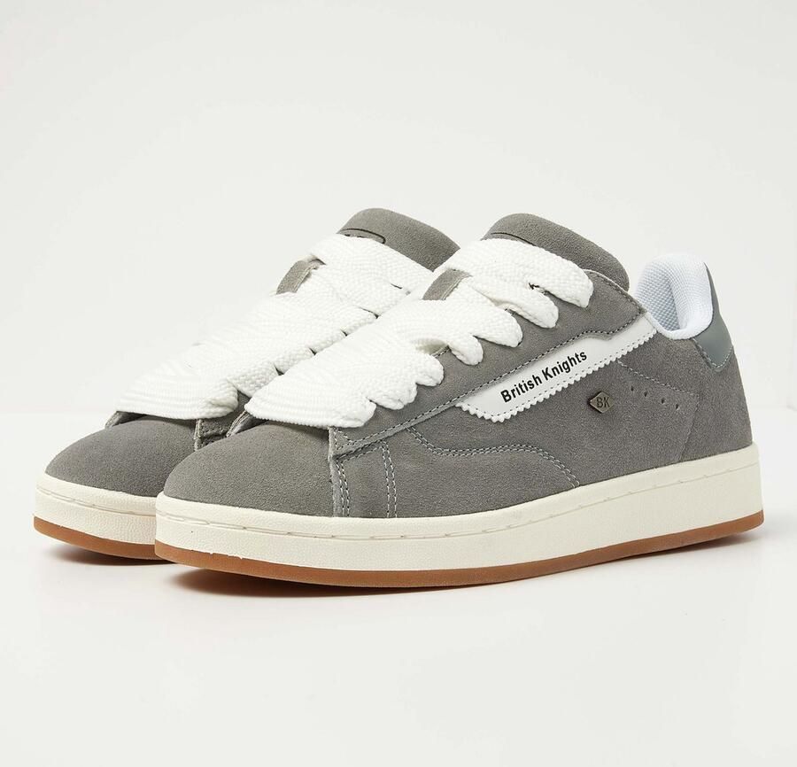 British Knights Ezo Dames Sneakers Laag Grijs Suede Vrouwen Schoenen