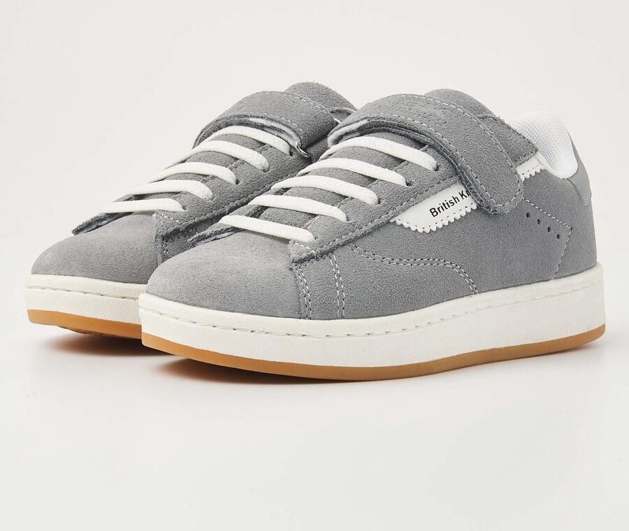 British Knights Ezo Jongetjes Sneakers Laag Grijs Suede Jongens Schoenen
