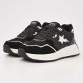 British Knights Fable Dames sneakers laag Zwart Goud Koeienprint Vrouwen schoenen - Zwart