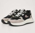 British Knights Fable Dames Sneakers Laag Zwart Zand Panterprint Vrouwen Schoenen - Zwart