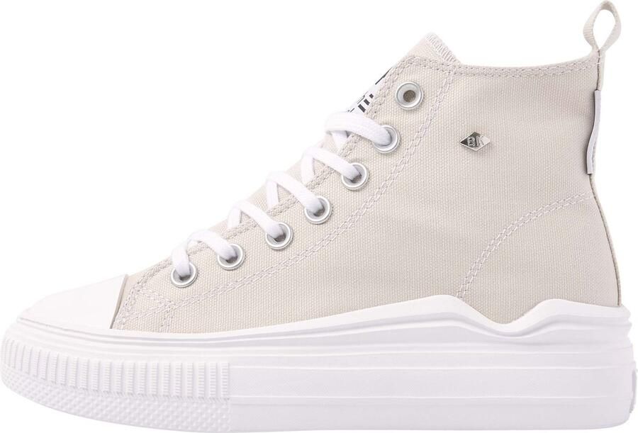 British Knights Kaya Flow Mid Dames Sneakers Hoog Beige Katoen Vrouwen Schoenen - Foto 6