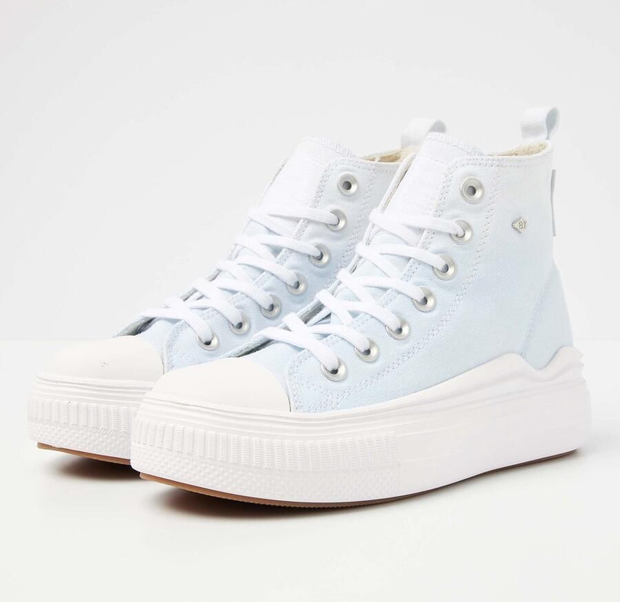 British Knights Kaya Flow Mid Dames Sneakers Hoog Blauw Katoen Vrouwen Schoenen - Foto 1