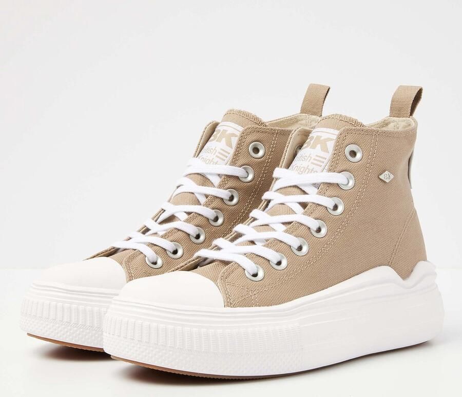 British Knights Kaya Flow Mid Dames Sneakers Hoog Bruin Katoen Vrouwen Schoenen