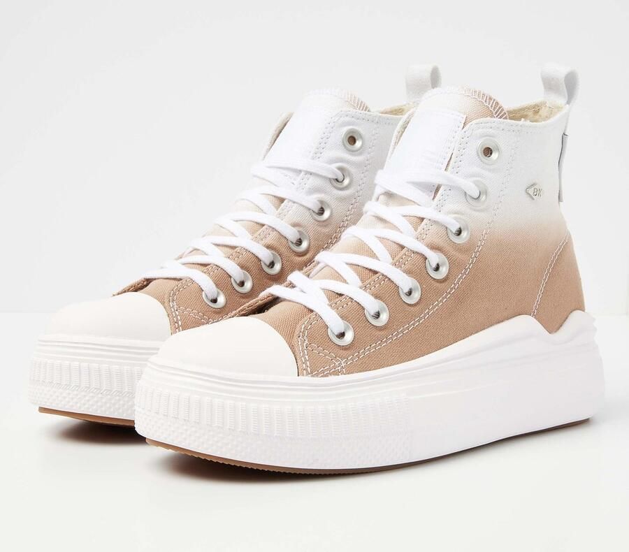 British Knights Kaya Flow Mid Dames Sneakers Hoog Bruin Katoen Vrouwen Schoenen