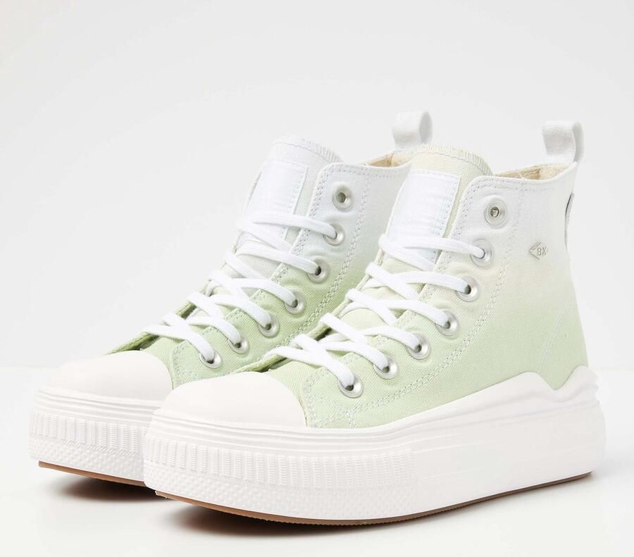 British Knights Kaya Flow Mid Dames Sneakers Hoog Groen Katoen Vrouwen Schoenen