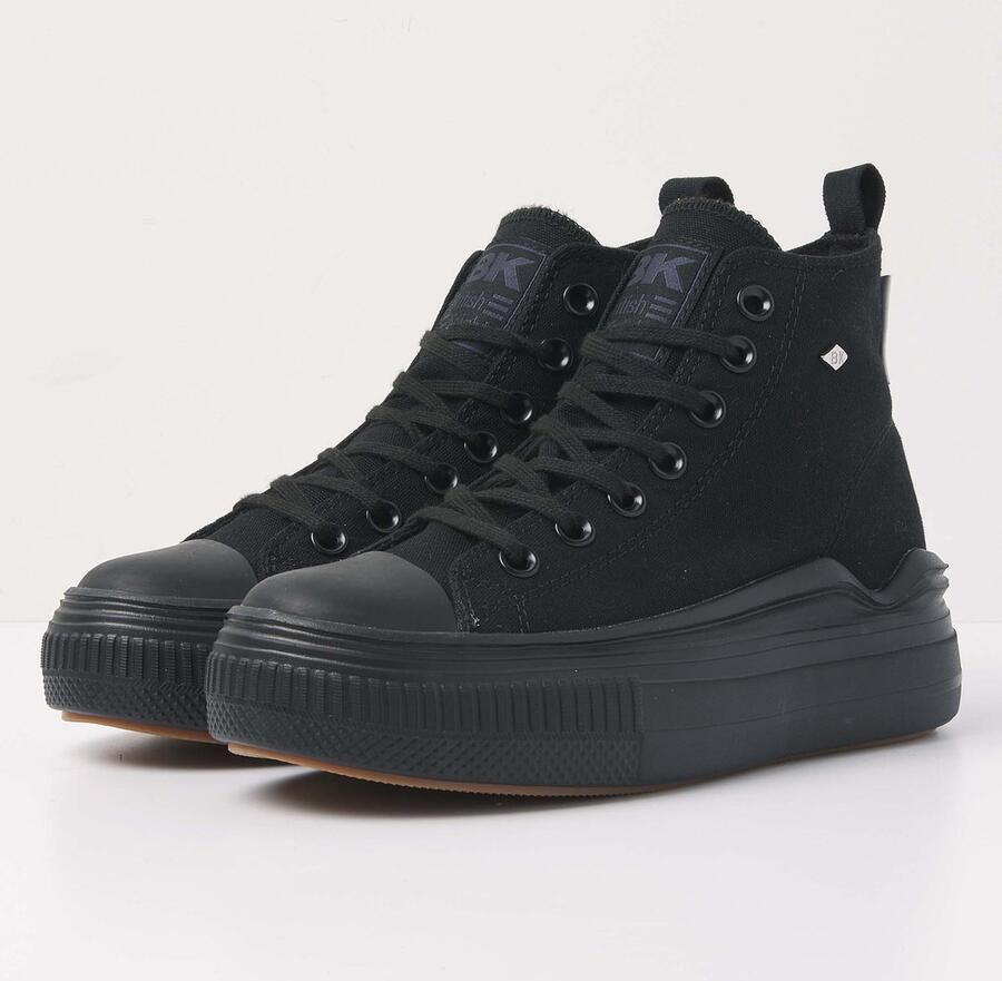 British Knights Kaya Flow Mid Dames Sneakers Hoog Zwart Katoen Vrouwen Schoenen