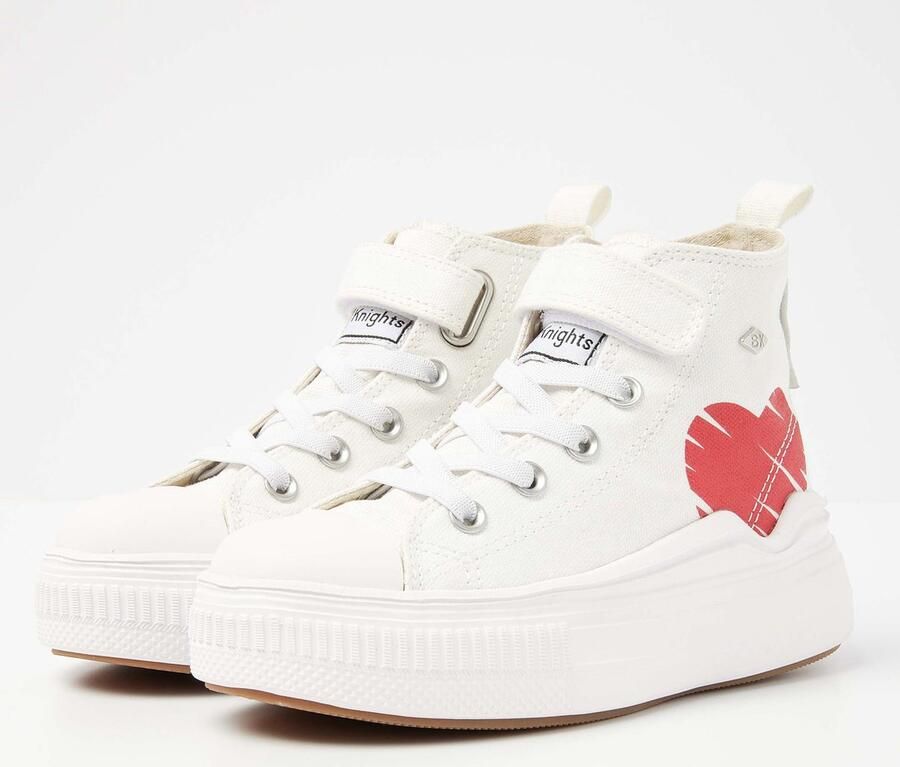 British Knights Kaya Flow Mid Meisjes Sneakers Hoog Wit Katoen Meiden Schoenen