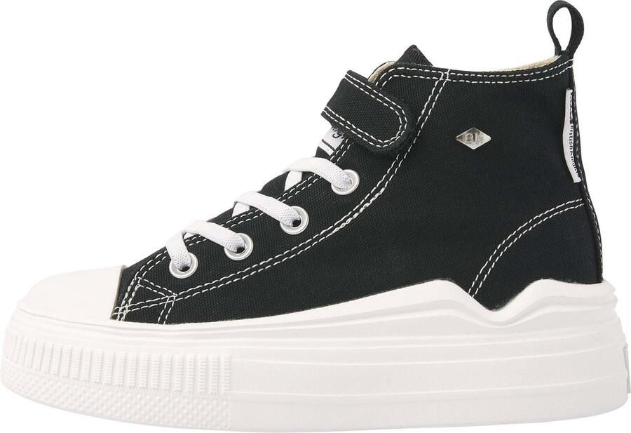 British Knights Kaya Flow Mid Meisjes Sneakers Hoog Zwart Katoen Meiden Schoenen