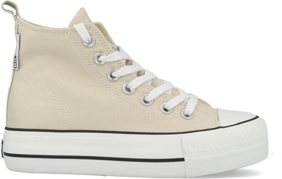 British Knights Kaya Mid Dames Sneakers Hoog Beige Katoen Vrouwen Schoenen - Foto 9