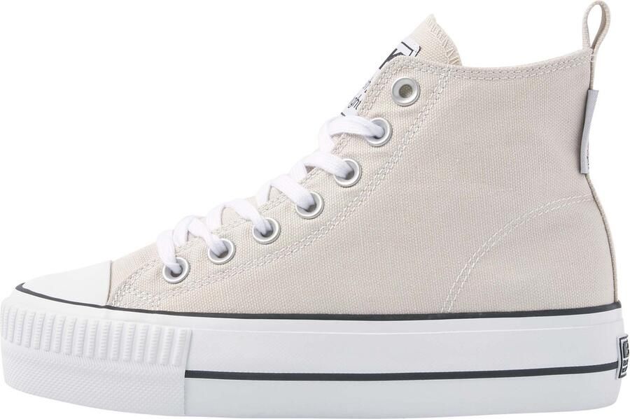 British Knights Kaya Mid Dames Sneakers Hoog Beige Katoen Vrouwen Schoenen - Foto 6