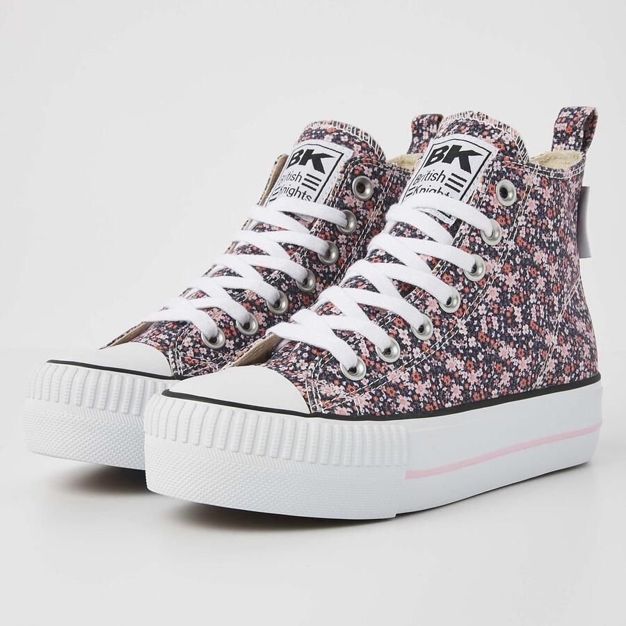 British Knights Kaya Mid Dames Sneakers Hoog Bloemen Vrouwen Schoenen