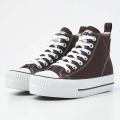 British Knights Kaya Mid Dames Sneakers Hoog Bruin Katoen Vrouwen Schoenen - Donkerbruin