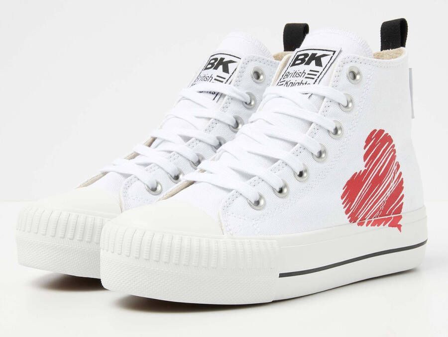 British Knights Kaya Mid Dames Sneakers Hoog Wit Katoen Vrouwen Schoenen