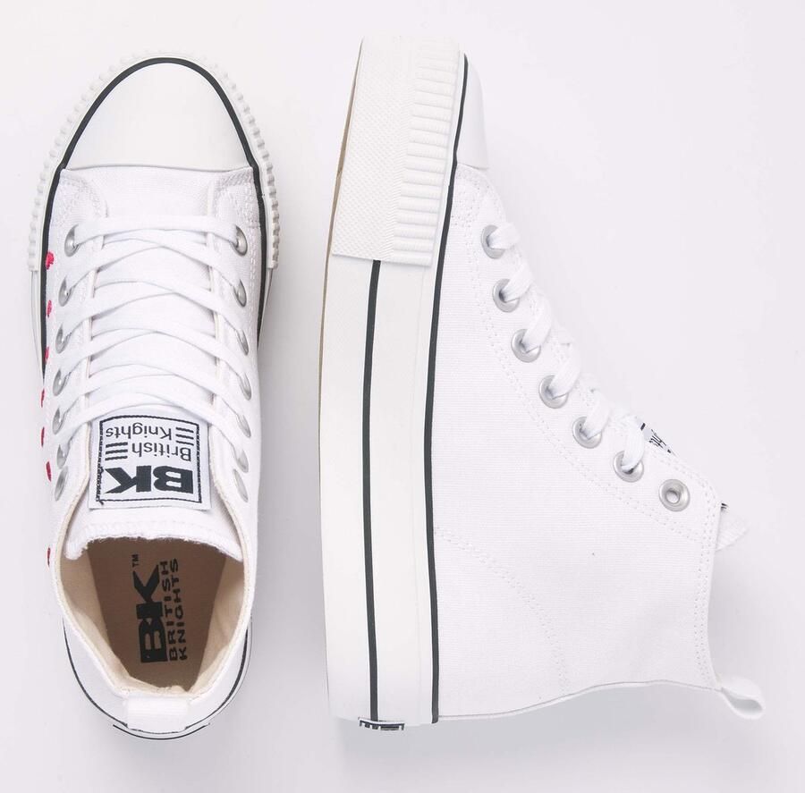 British Knights Kaya Mid Dames Sneakers Hoog Wit Katoen Vrouwen Schoenen - Foto 2