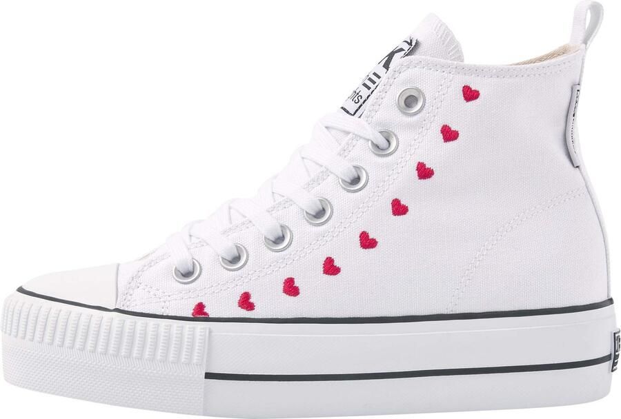 British Knights Kaya Mid Dames Sneakers Hoog Wit Katoen Vrouwen Schoenen - Foto 12