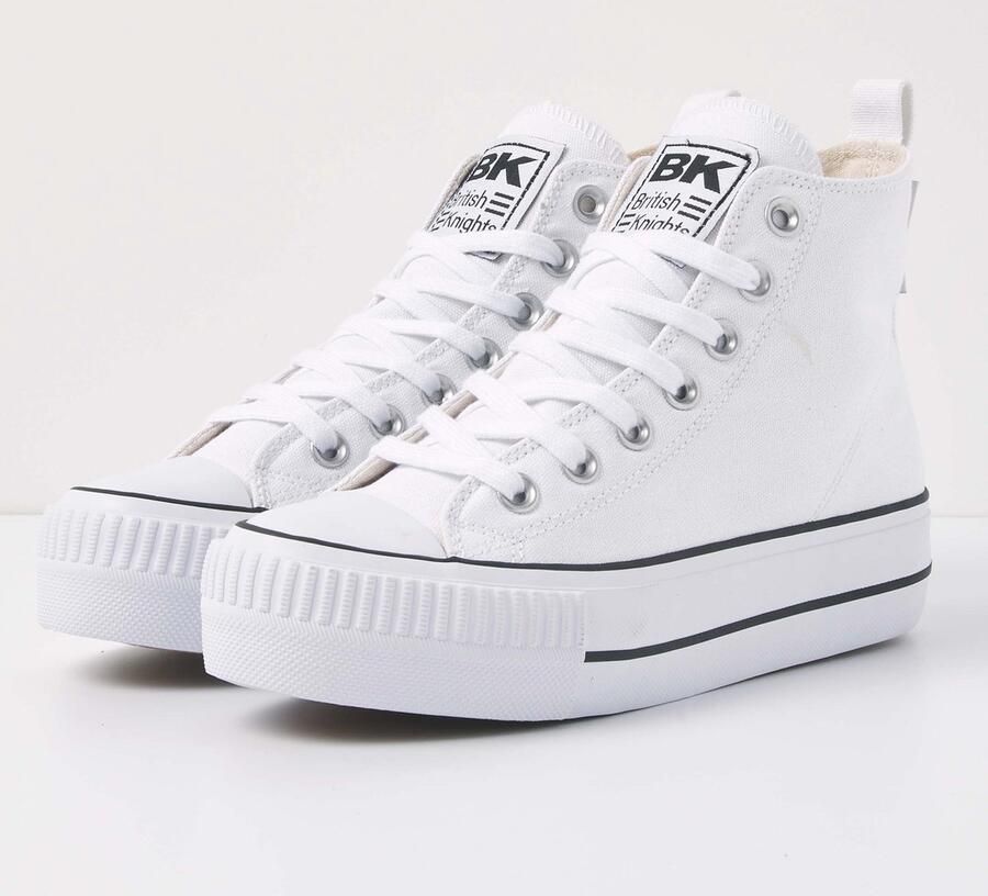 British Knights Kaya Mid Dames Sneakers Hoog Wit Katoen Vrouwen Schoenen - Foto 6
