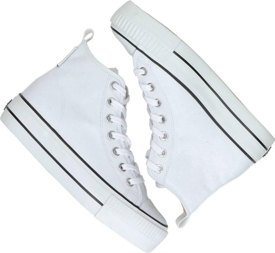 British Knights Kaya Mid Dames Sneakers Hoog Wit Katoen Vrouwen Schoenen - Foto 5