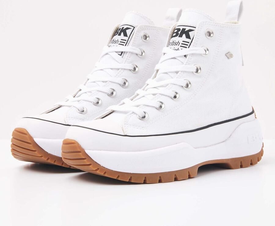 British Knights Kaya Mid Fly Dames Sneakers Hoog Wit Katoen Vrouwen Schoenen